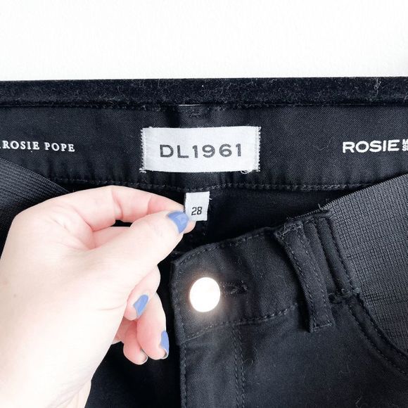 DL1961 x Rosie Pope Womens Maternity Skinny Jeans Side Elastic Black Size 28 - Picture 6 of 11
